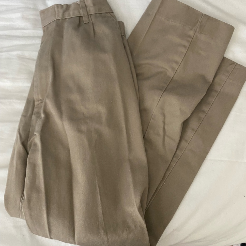 Khaki pants boys catholic school pleated